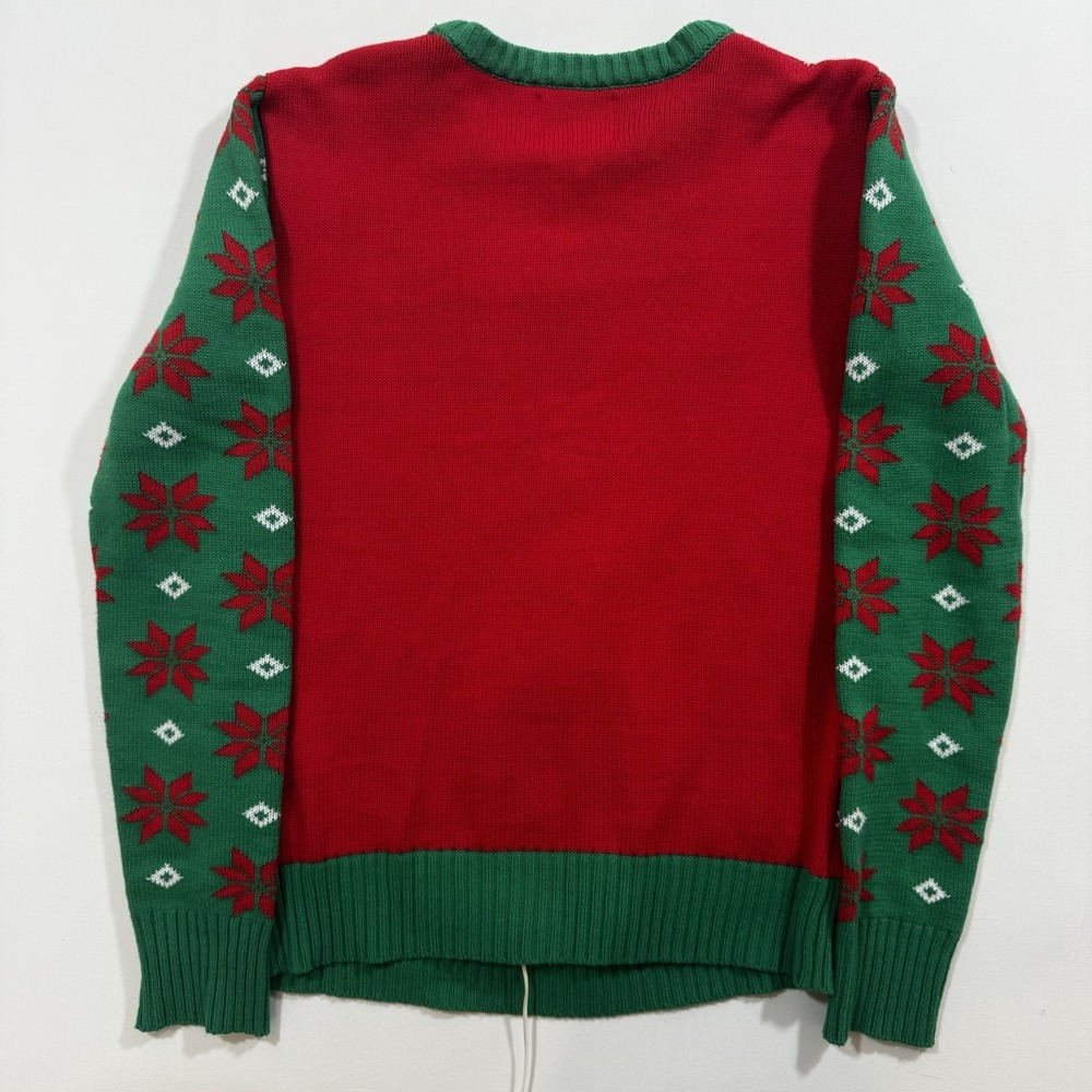 It's the Most Wonderful Time for a Beer Red Xmas Ugly Christmas Sweater S Lights - Picture 9 of 9